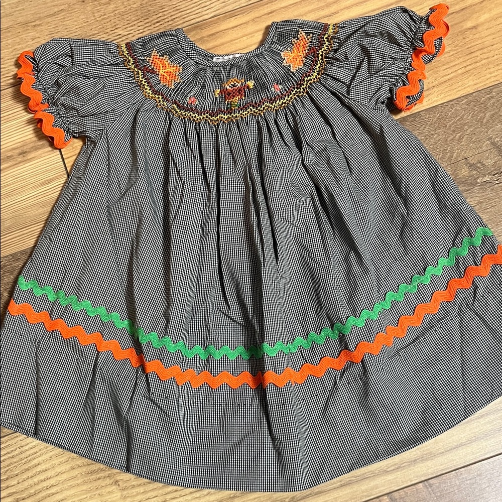 Charming Black and Orange Infant Dress Rosalina Collections